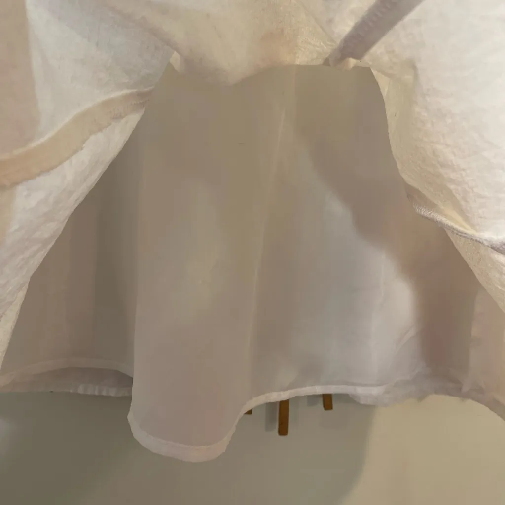 Vintage Y2K Cato White Linen Button-Detail Midi Skirt Coastal Summer Size 8 - Image 8