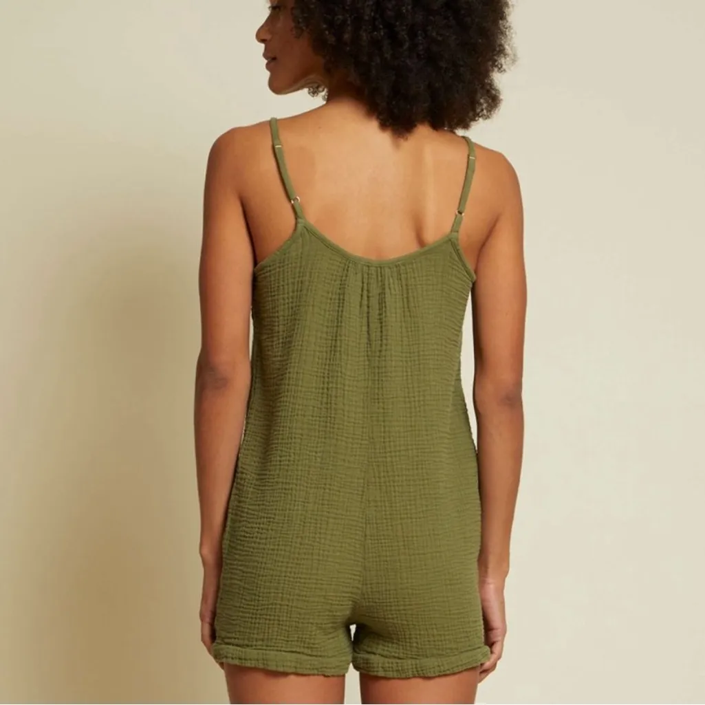 NATION LTD Mariah Easy Romper cotton green small - Image 2