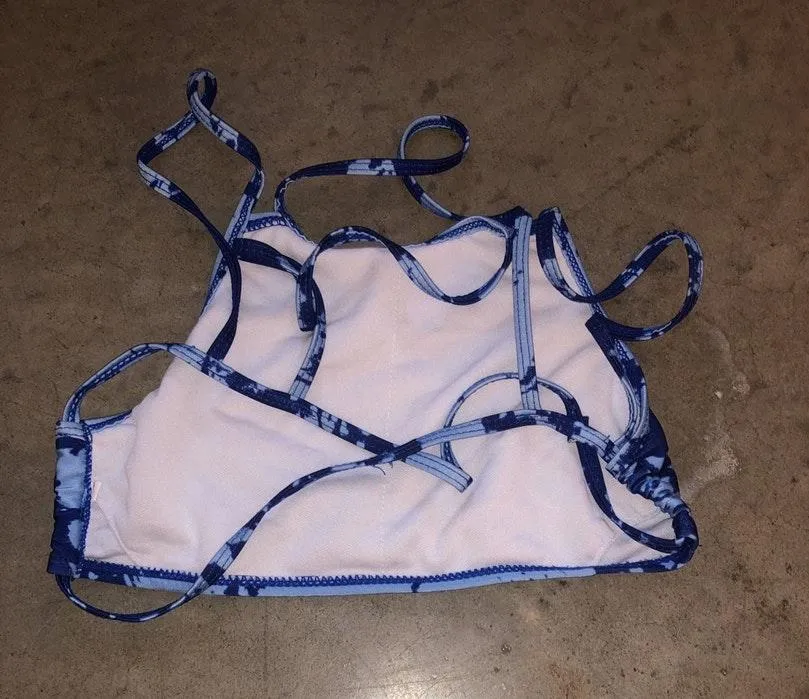 Tie Dye Bikini Set Blue Size M - Image 3