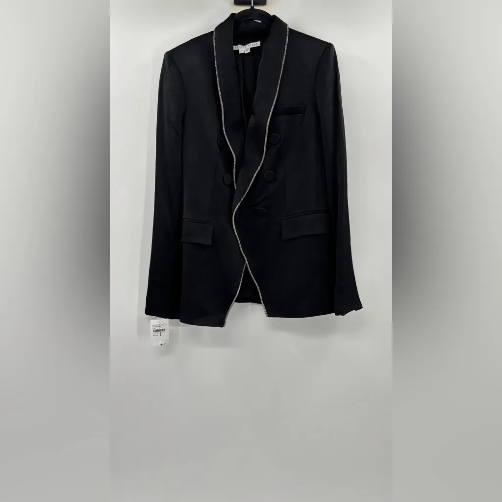 VERONICA BEARD Jagger Crystal Trim Dickey Blazer Jacket in Black Size 2 - Image 13