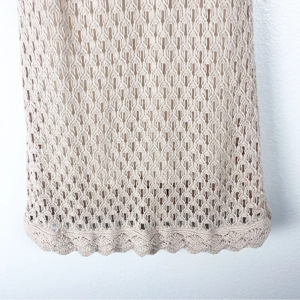 J. CREW Pointelle Sleeveless Crochet Knit Lined Sleeveless Sweater Dress Medium - Image 9