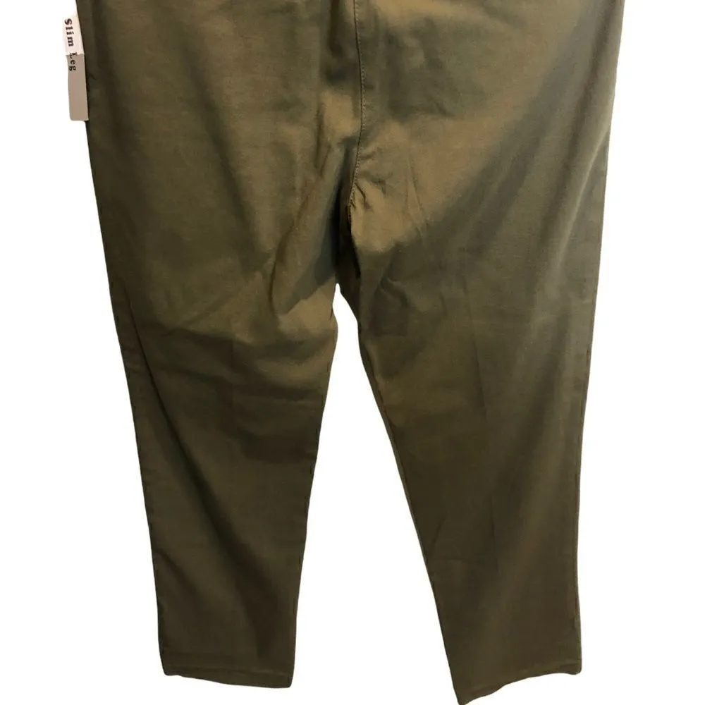 Zac & Rachel Olive Green Slim Leg Leggings Women’s Size 10 *** read description Green - Image 6