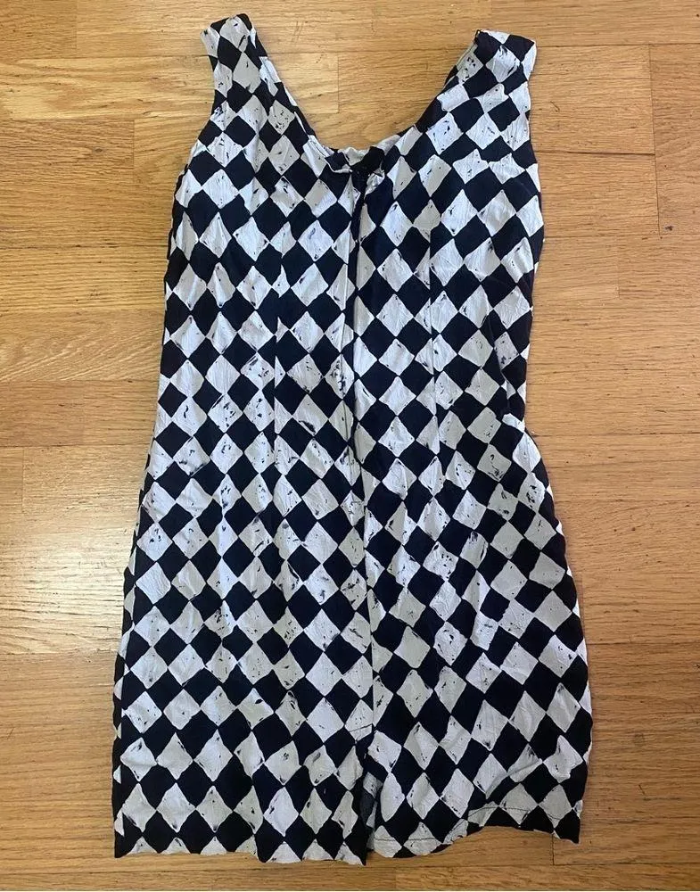 Vintage Jams World RARE Checkered Preppy Y2K Hawaii Vacation Mini Dress 5 - Image 2