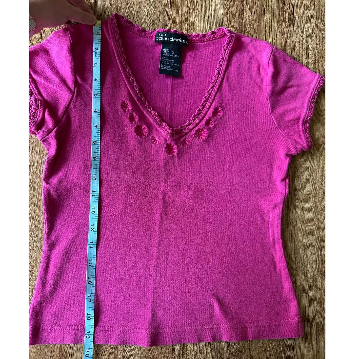 No Boundaries Vtg Hot Pink Short Sleeve T Shirt Size Medium - Image 5