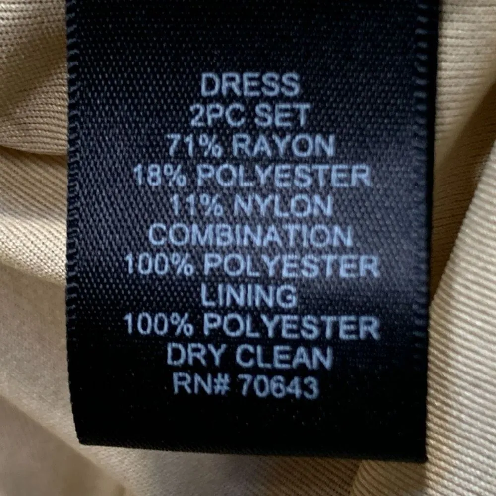 Vintage Jessica Howard  Dress Gold Sleevless Midi Tiered Back Zip Cocktail 12 - Image 8