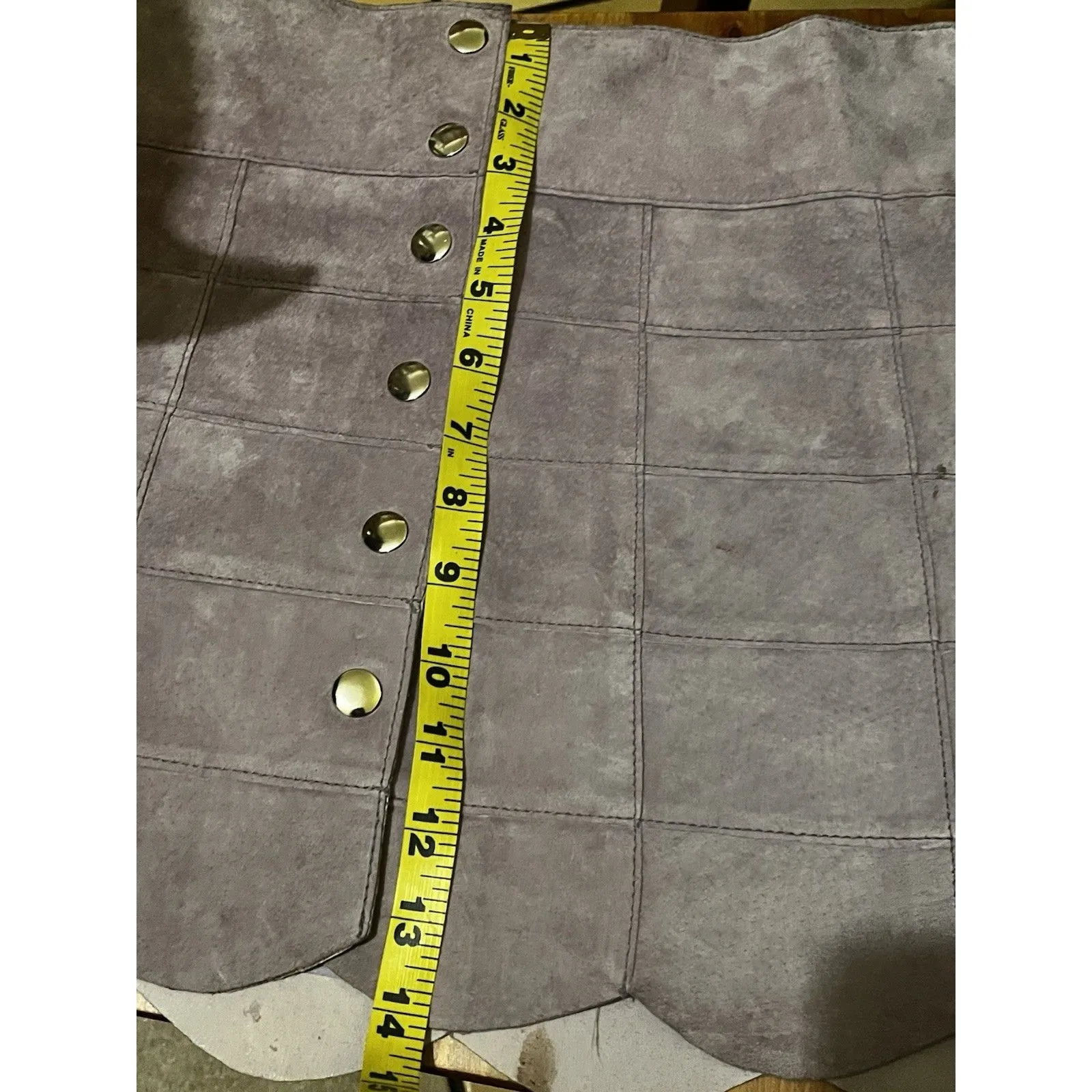 Y2k Bebe Leather Mini Skirt 0 Purple Patchwork Boho Festival Cowgirl Feminine - Image 10