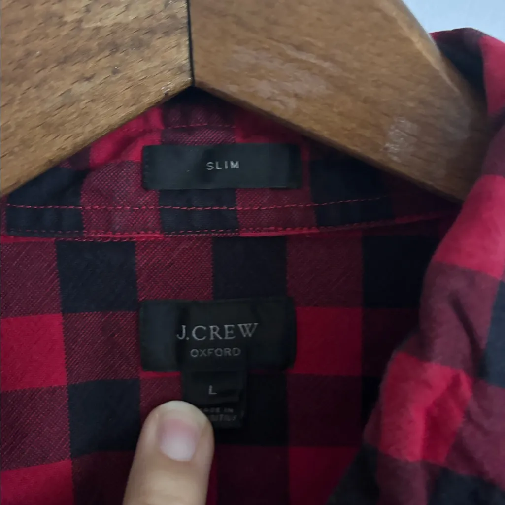 J. Crew Slim Vintage Oxford Shirt in Red Black Buffalo Plaid Check - Image 7