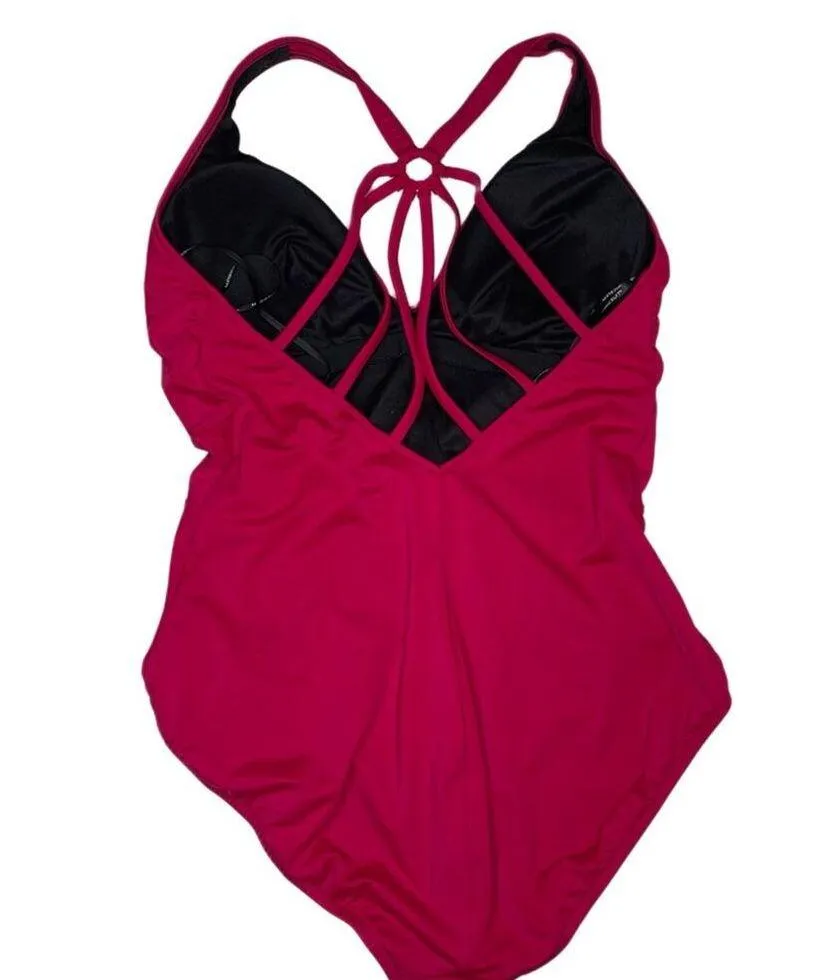 Magicsuit Women’s Drew One Piece Swimsuit Vamp Strappy Back Sz 16 Pink - Image 5