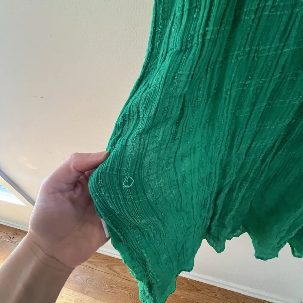 Anthropologie Meadow Rue Canal Ruffled Shirtdress Size Small / 4 Green - Image 6