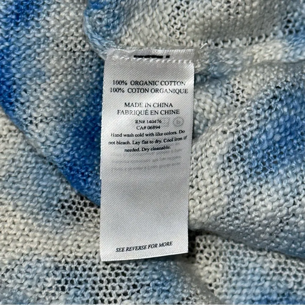 Faherty Women’s Size XS Skyway Blue White Tie Dye Muir Cotton Slub Sweater - Image 7