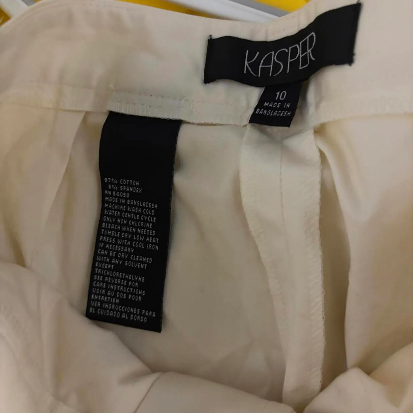 Kasper Cream Semi Sheer Trouser Work Pants Neutral Minimal Career butter yellow - Image 7