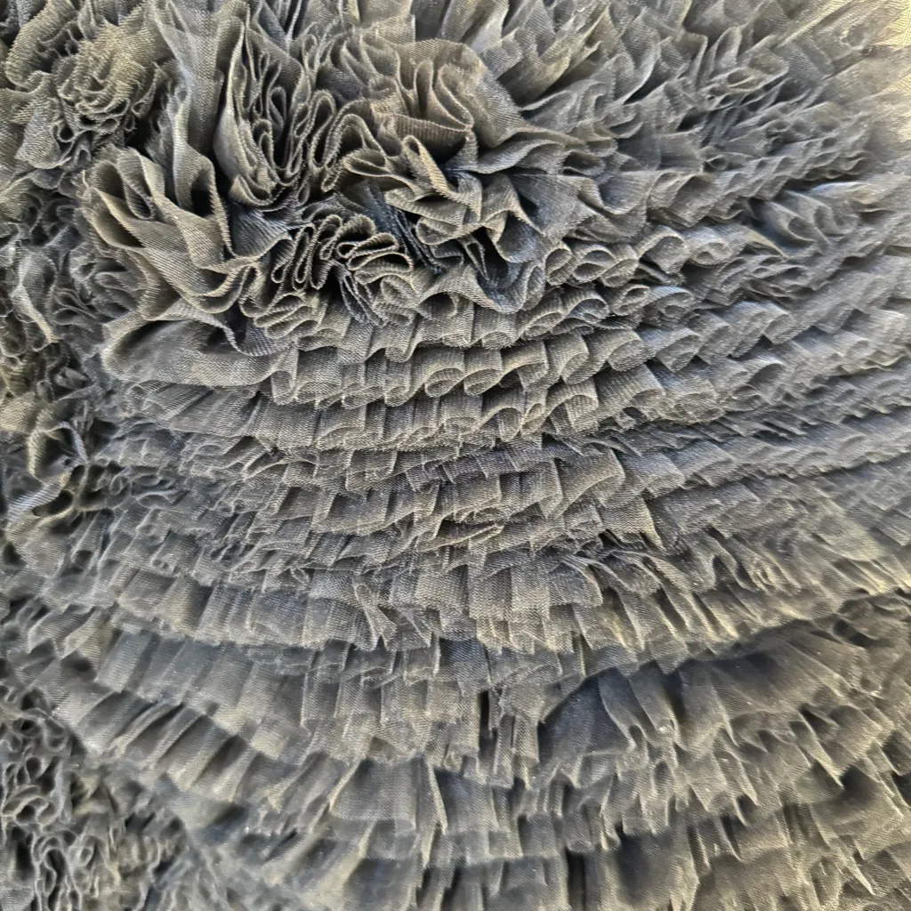 Anthropologie Hutch Twofer Satin Tulle Sleeveless Black Mini Dress size Medium - Image 9