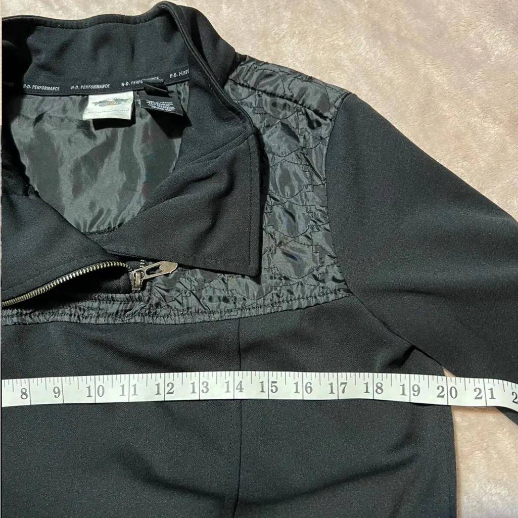 Womens Harley Davidson H.D Performance 1/4 Zip Quilted Jacket Black‎ Size Large Black - Image 7