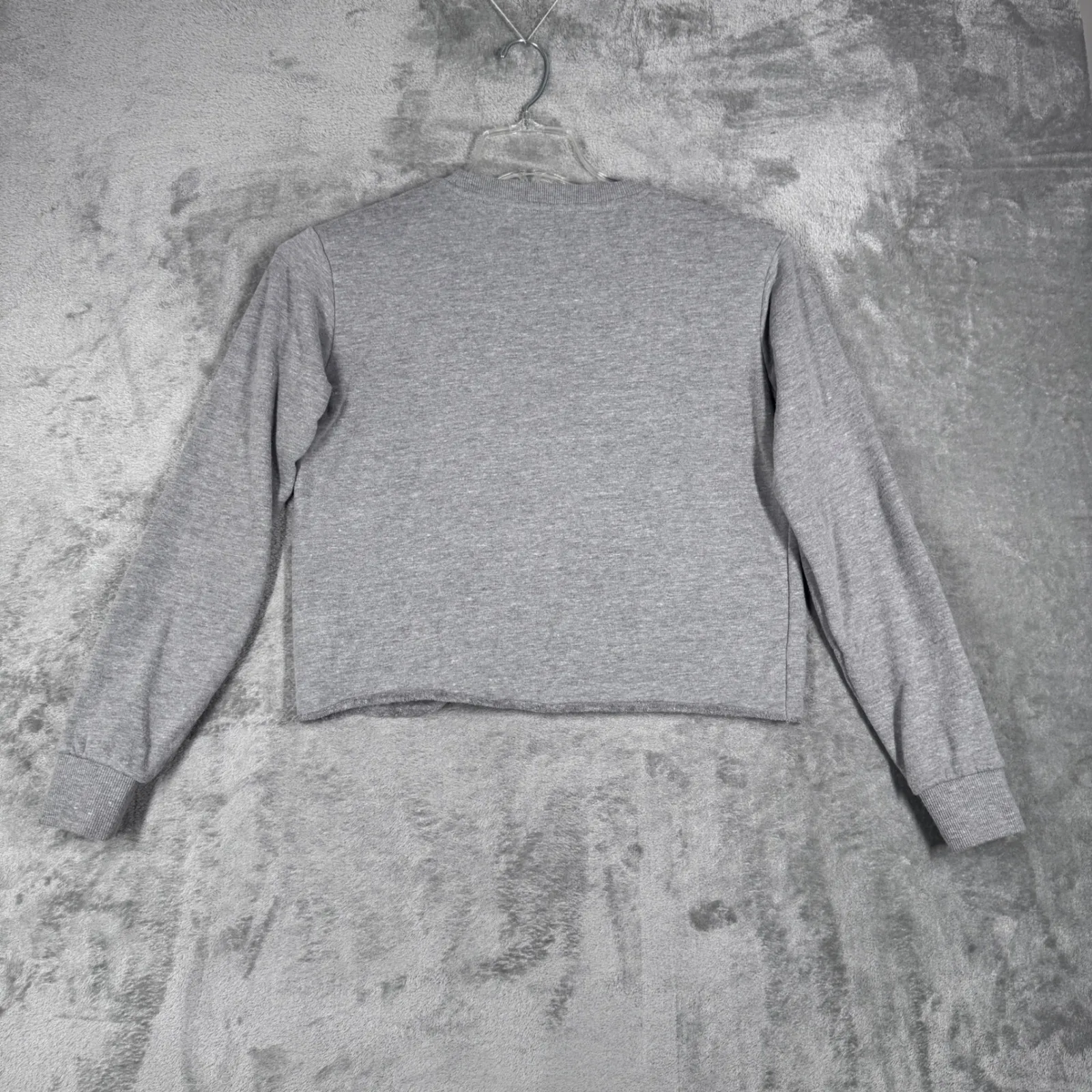 Spiritual Gangster Sweatshirt Explore More Gray Cropped Raw Hem‎ Womens Small - Image 3