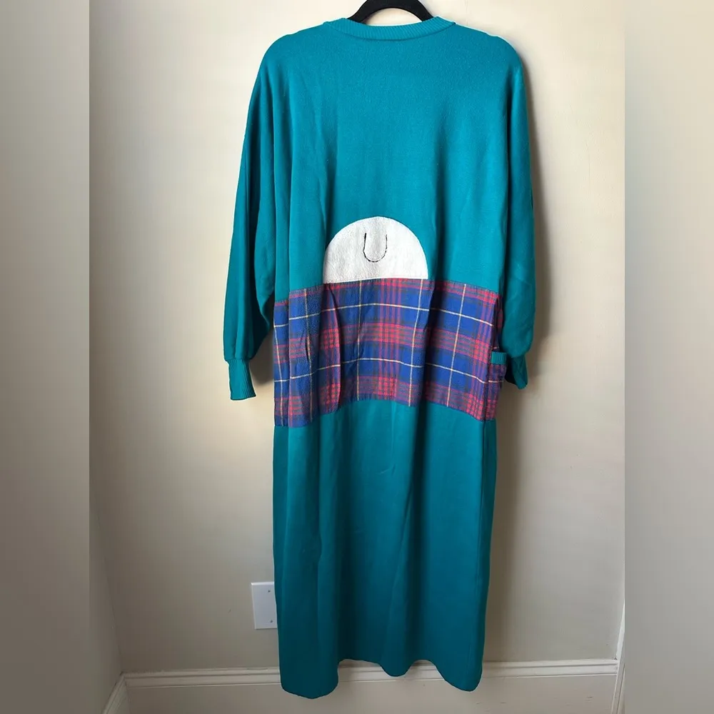 Beth Micheals Women Plush Panda Tush Vintage Modest Nightgown Lounge Dress Size L - Image 4