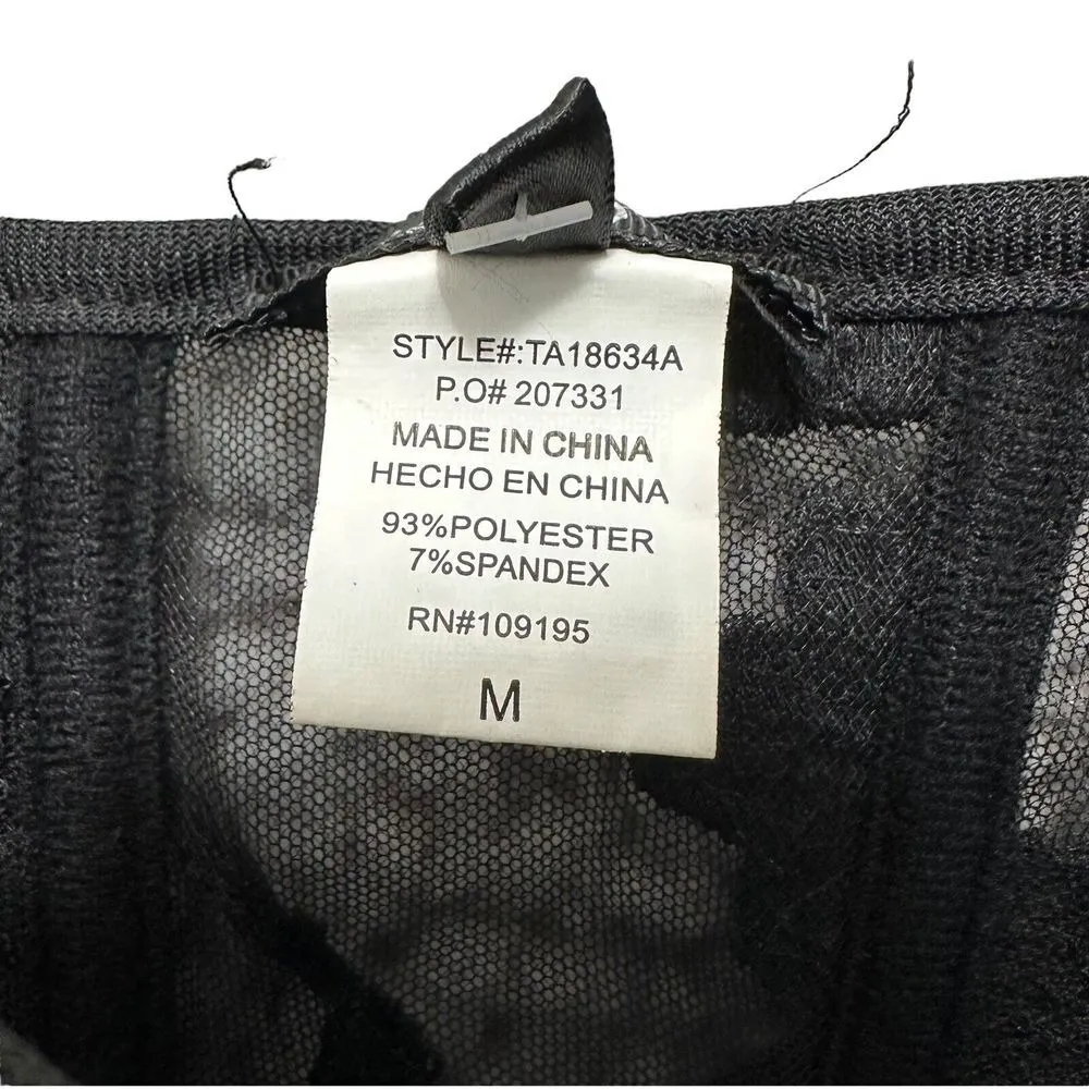 NWT Love J Black Sequin Corset Top Women's Medium Polyester‎ Spandex Solid - Image 7