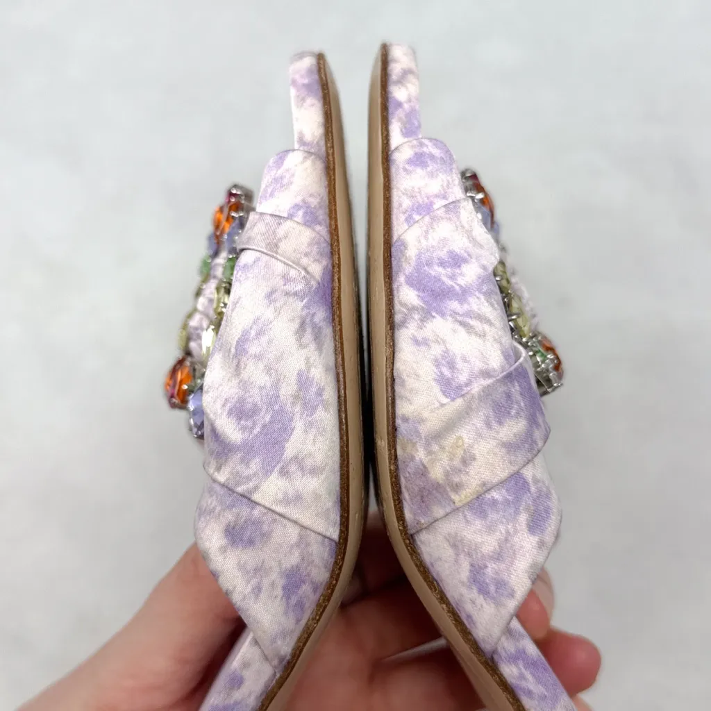 LoveShackFancy X Sophia Webster Margaux Mule Kitten Heel Sandals Lavender 39 - Image 10