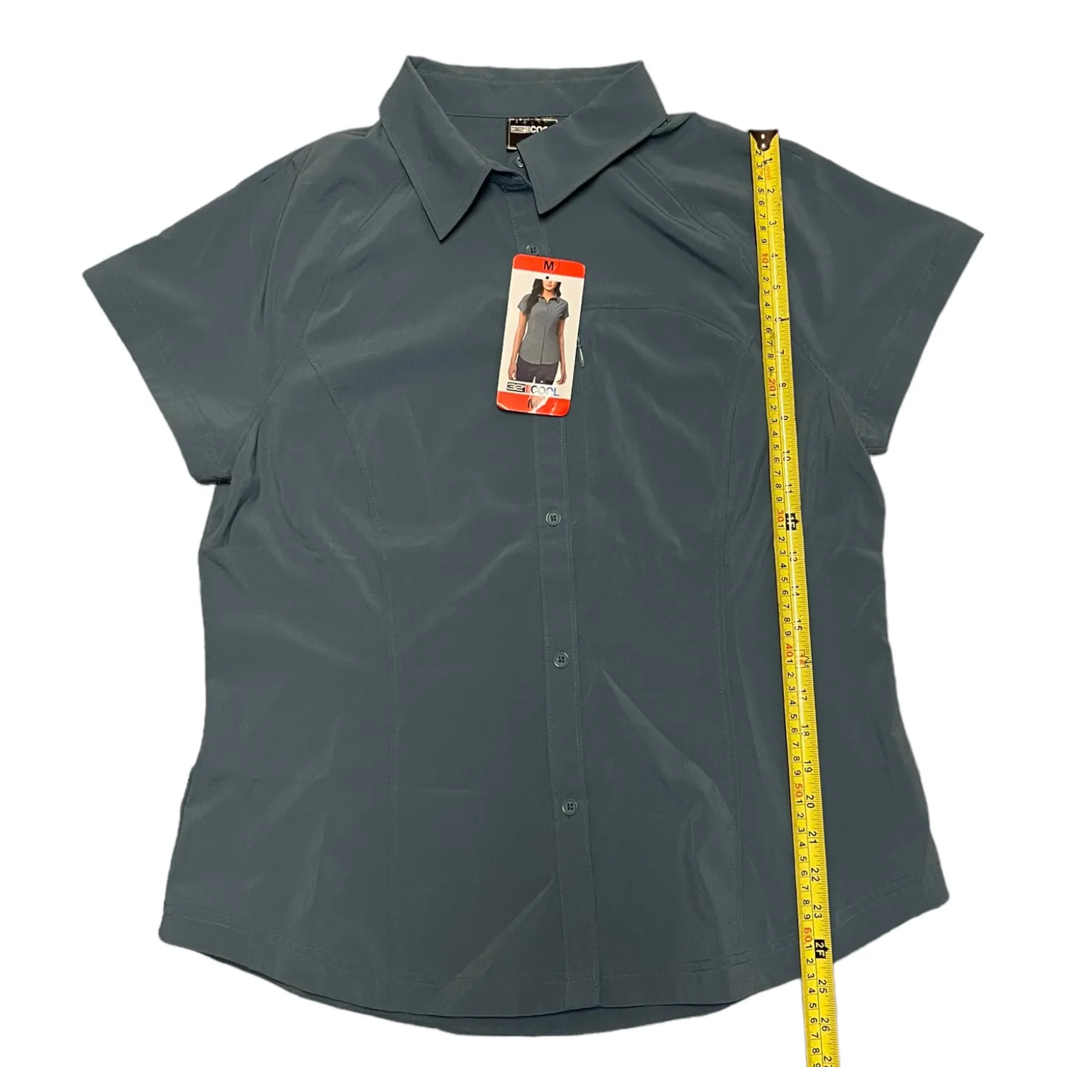 32 Degrees Cool Outdoor Performance Button Front Shirt Medium - Image 3