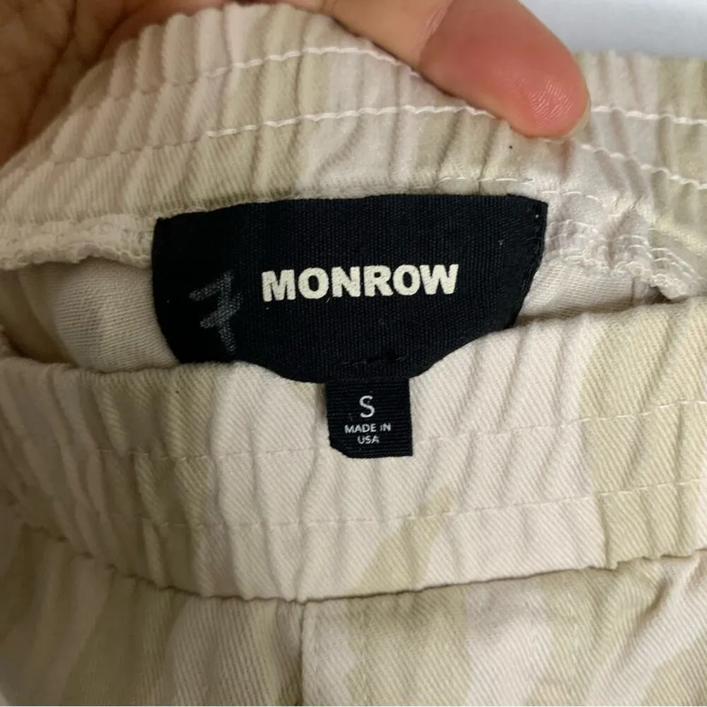 Monrow Revolve zebra taupe jogger pants size small‎ athleisure Tan - Image 8