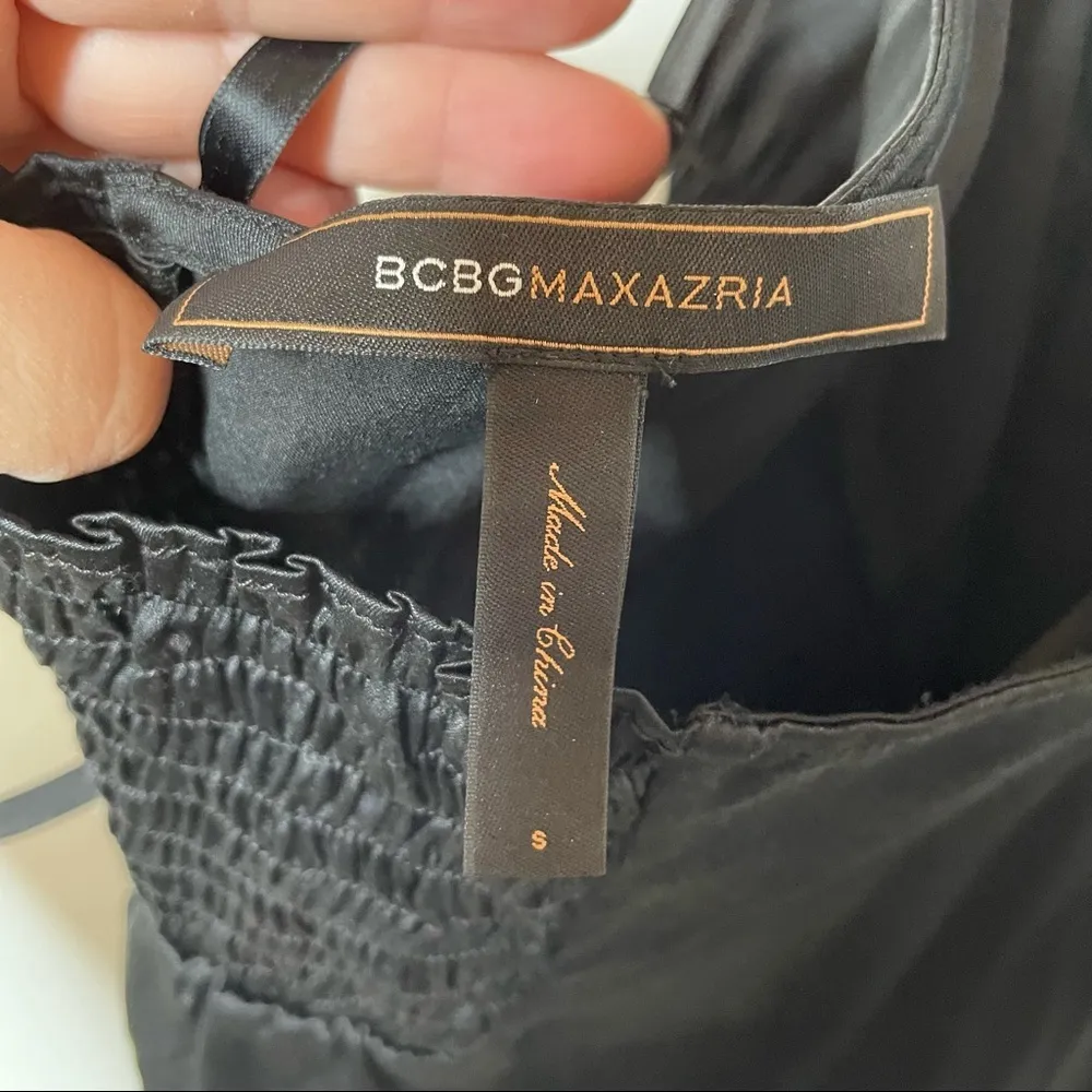 BCBGMAXAZRIA Black Silk Halter Top Small - Image 5