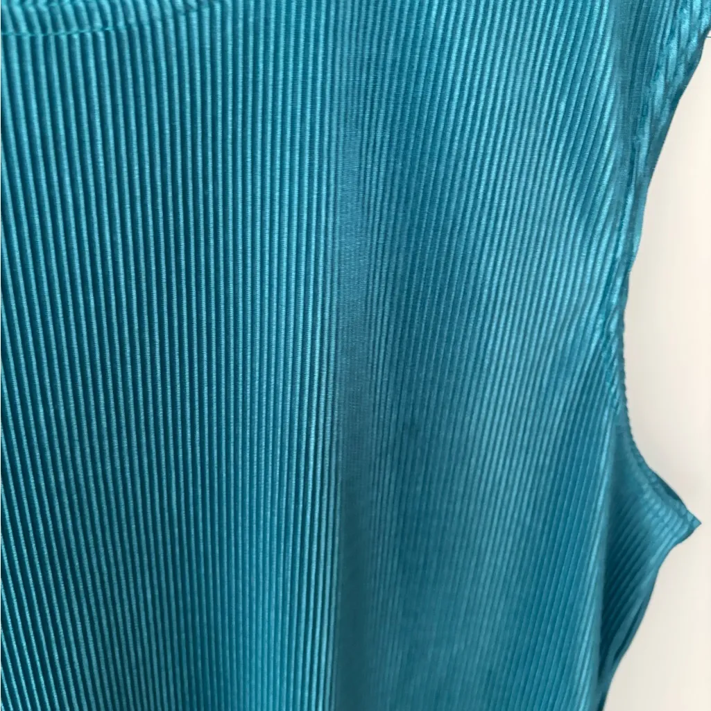 Briggs New York Blouse Teal Green‎ Pleated Scoop Neck sleeveless Shirt. size 1X - Image 4