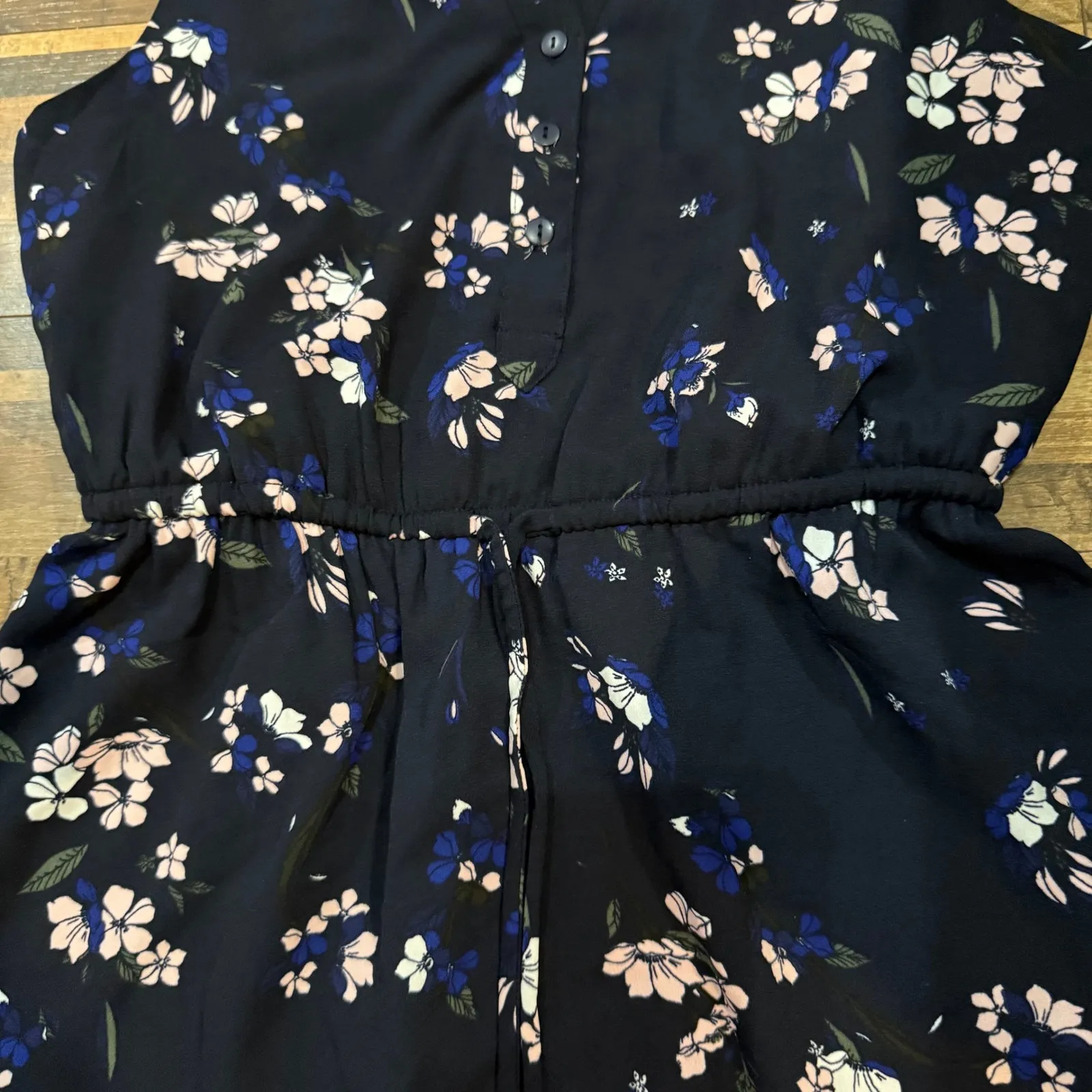 41 Hawthorn Womens‎ Blus M Claria Tie Waist Dress Floral Print Sleeveless Dress Blue Size M - Image 6