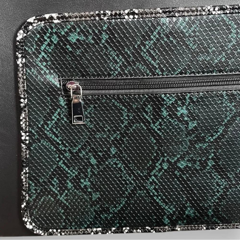 Large Black Vegan Leather Laptop Tote Bag With Detachable Shoulder Strap | EUC - Image 12