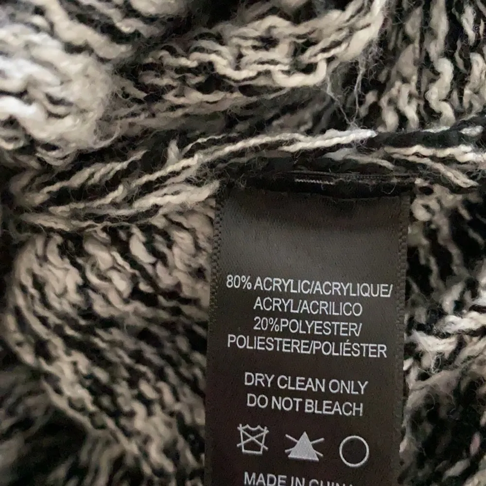 Moth Cowl Neck Cable Knit Batwing Sweater | Salt & Pepper Black/White Size M - Image 6