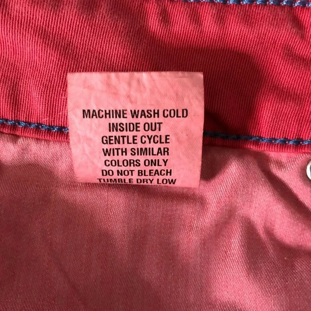 Level 99 Womens Jeans Lily Skinny Straight Red Pink Stretch Size 30 - Image 5