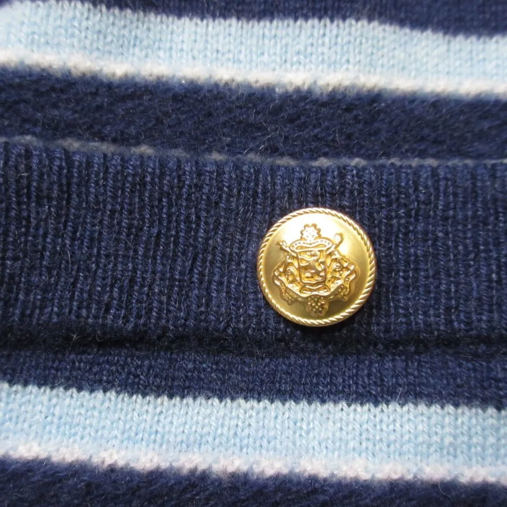 NWT J.Crew Cashmere Short-sleeve Cardigan in Dark Evening Serenity Stripe S - Image 8