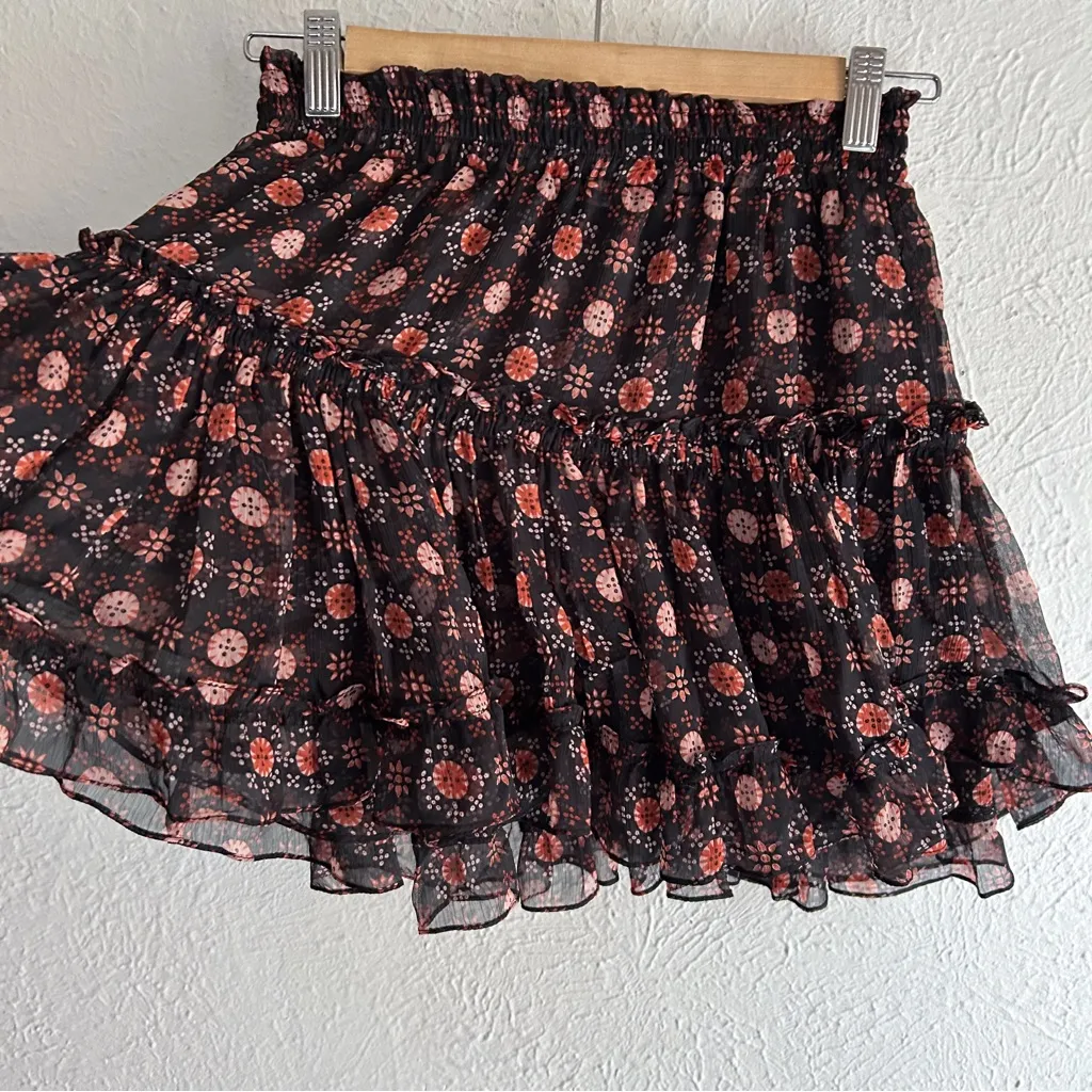 Misa Marion Tiered Chiffon Mini Skirt XS Boho Whimsigoth Fairycore - Image 3