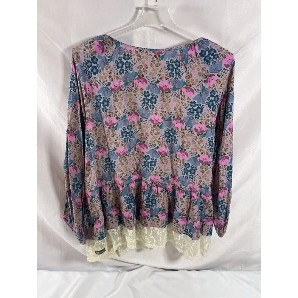 Matilda Jane Make Believe Sew Perfect Top Blouse Sz L Peasant Boho Cottagecore - Image 3