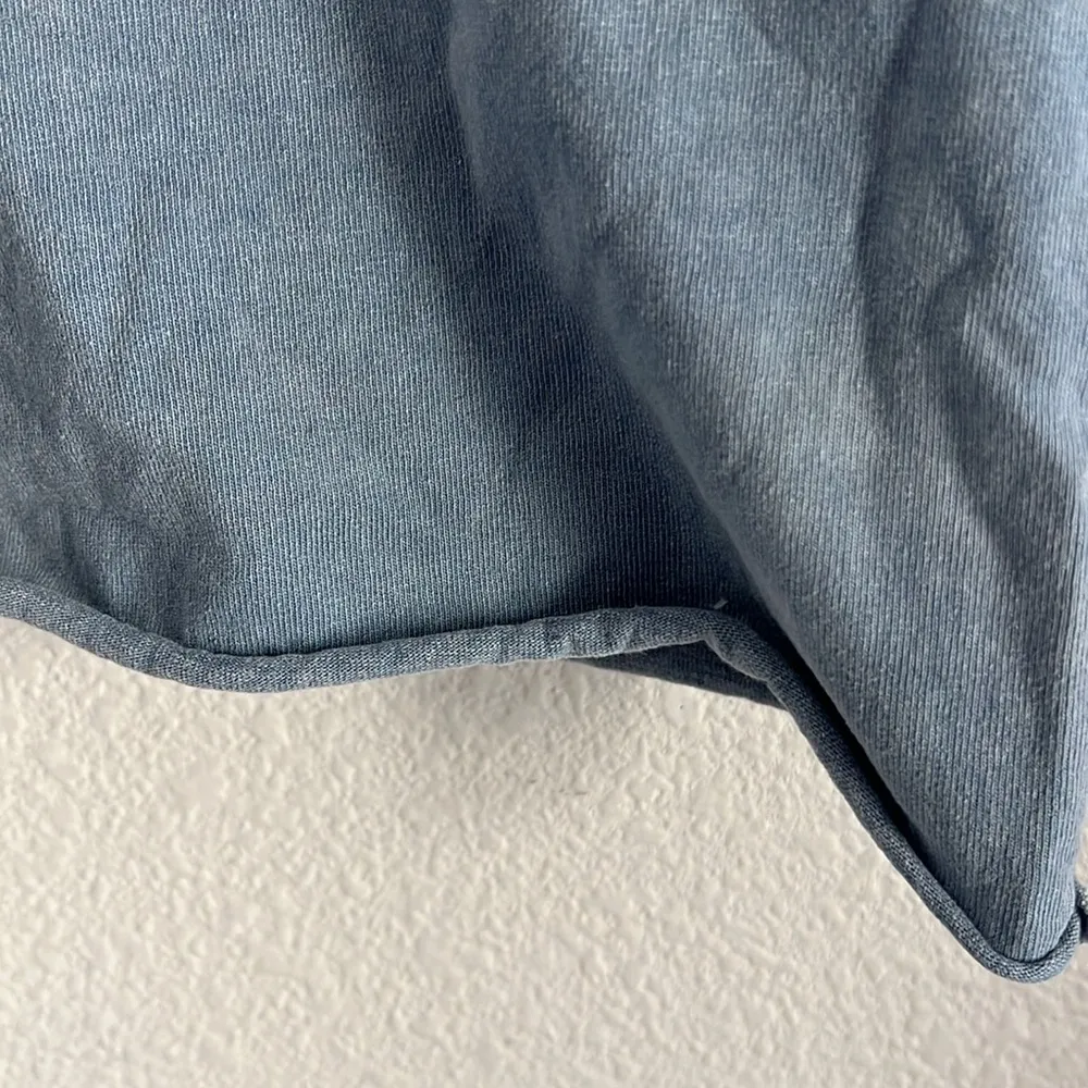 Hawaii Cropped Tee T-Shirt Embroidered Blue White Small - Image 5