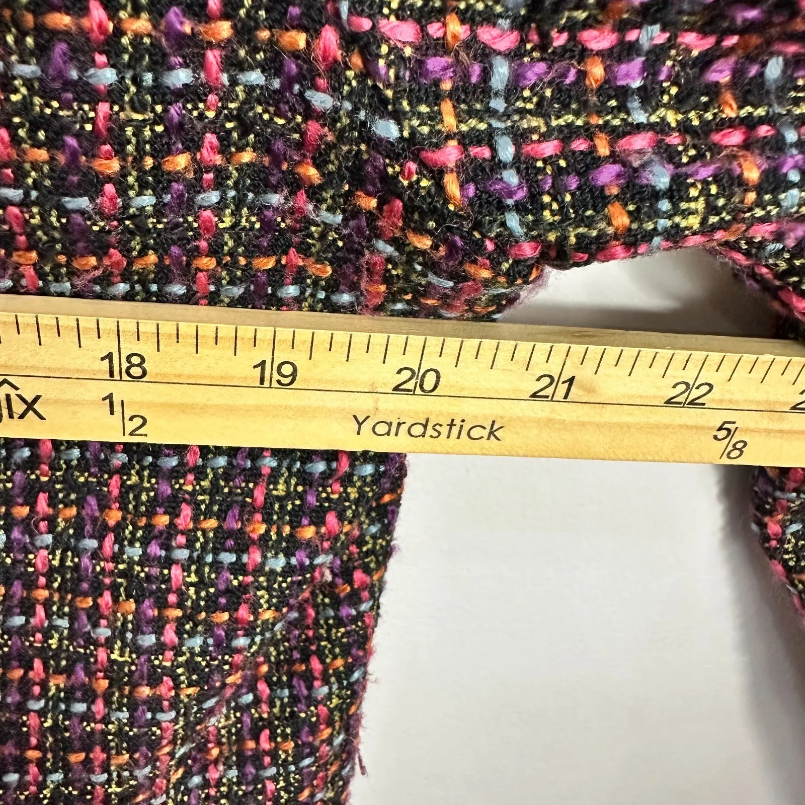 Cynthia Max Blazer Womens PL Black Multicolor Tweed Boucle Mod Preppy Statement - Image 6