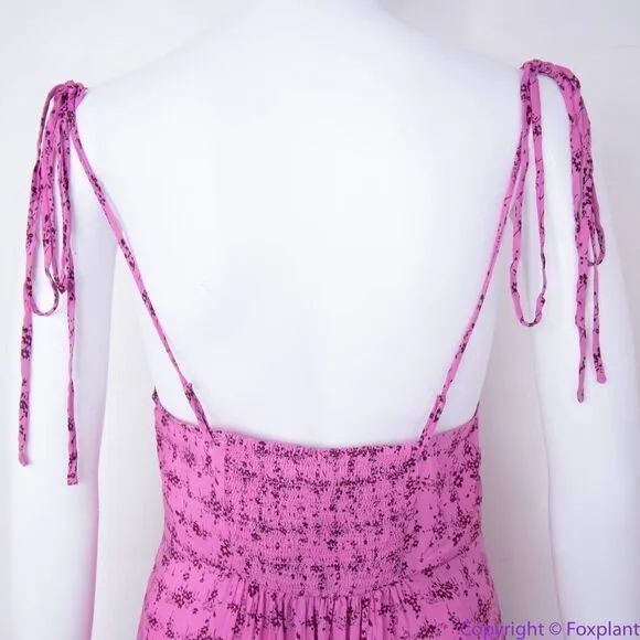NEW Intimately Free People Caught‎ Up Printed Slip Dress, Pink, Medium - Image 9