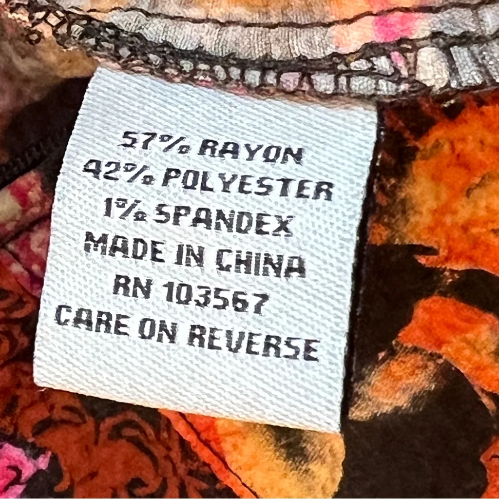 Analogy XL Floral Crinkle Gauze Zippered Front Drawstring Floral Hoodie Jacket Pink - Image 15