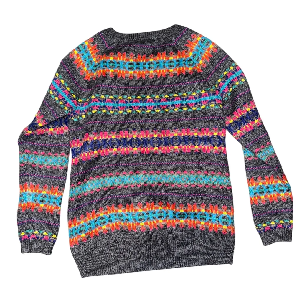 OLD NAVY Fair Isle Sweater Colorful
Soft Knit Heather Women Small
Cotton Blend - Image 5