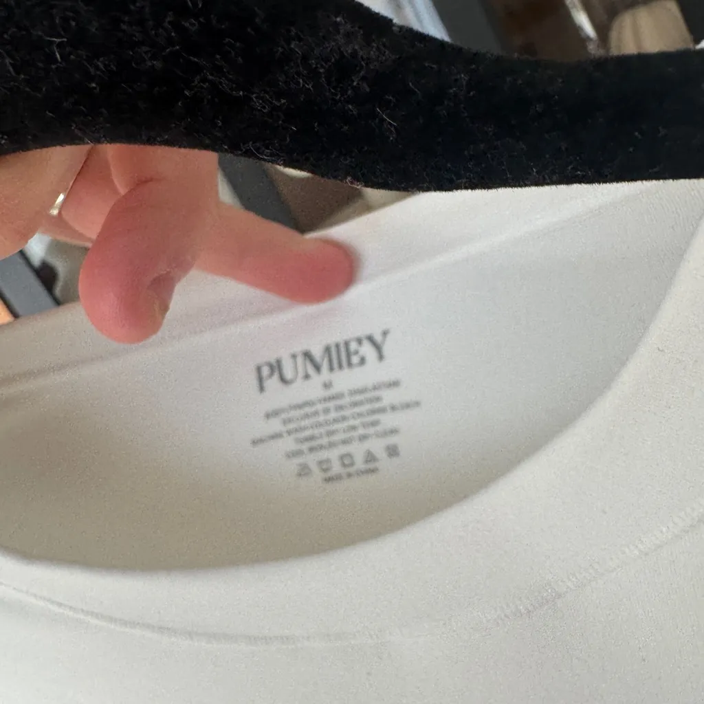 PUMIEY Bodysuit CrewNeck Short Sleeve Thong tee T - Image 7