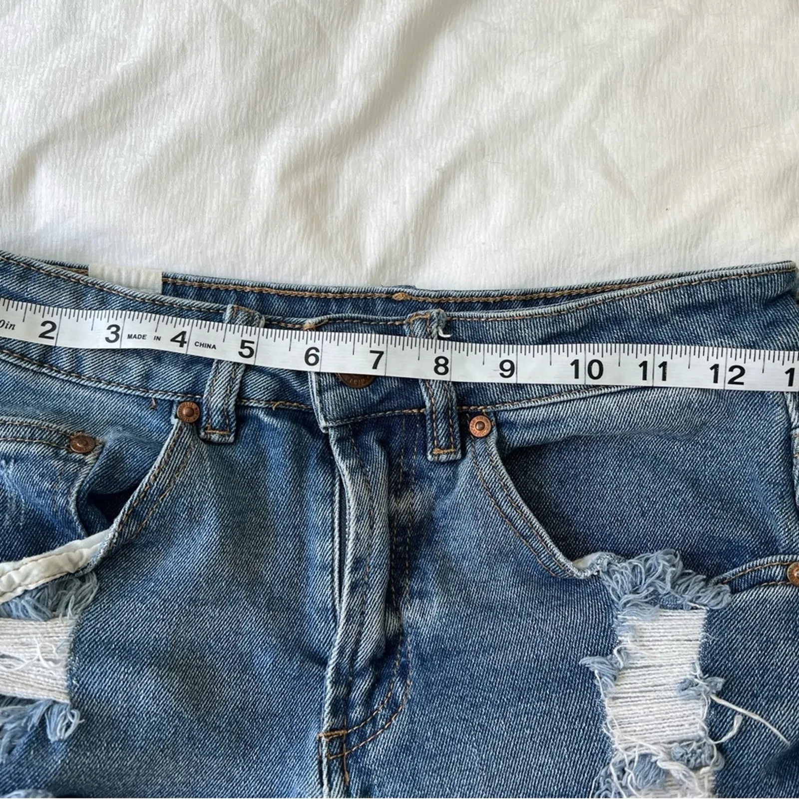 Zumiez Almost Famous High Waisted Distress Jean Shorts Size: XS Extra Small - Image 5