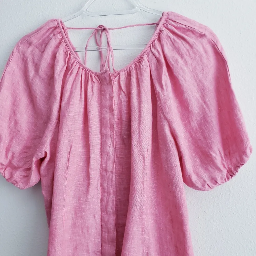 J.Crew Puff Short Sleeve Blouse V-Neckline Back - Image 2