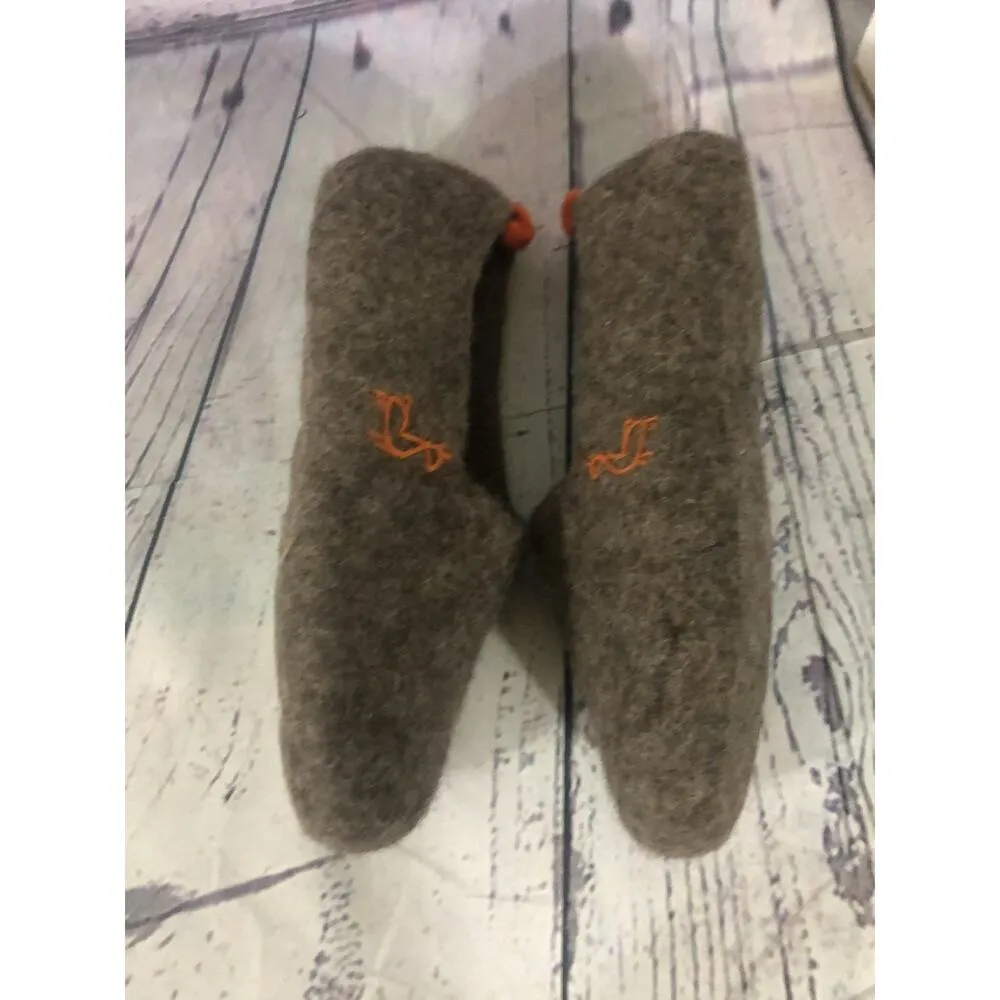 Wildllama Scandinavian felt felted wool slippers in brown size large - Image 11