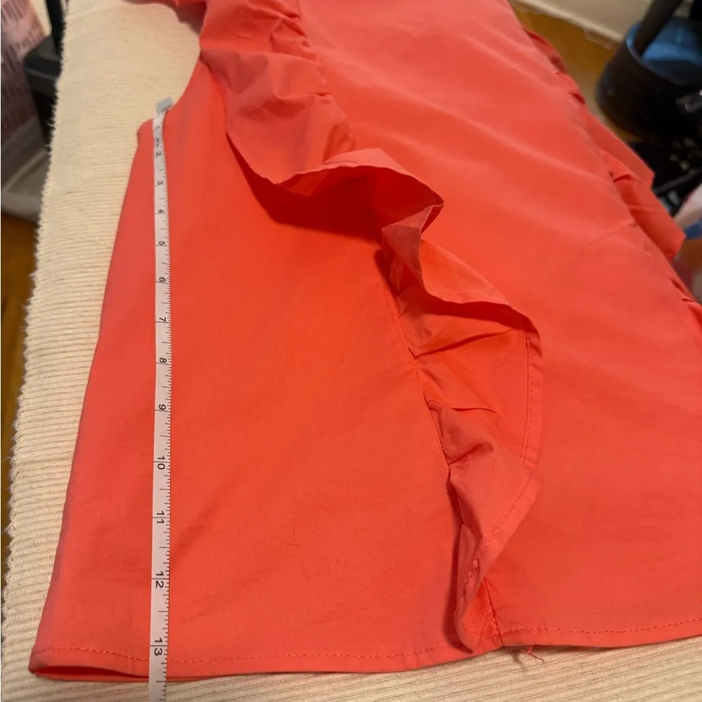 Karlie Orange Flutter Sleeve Ruffled Blouse - Image 7