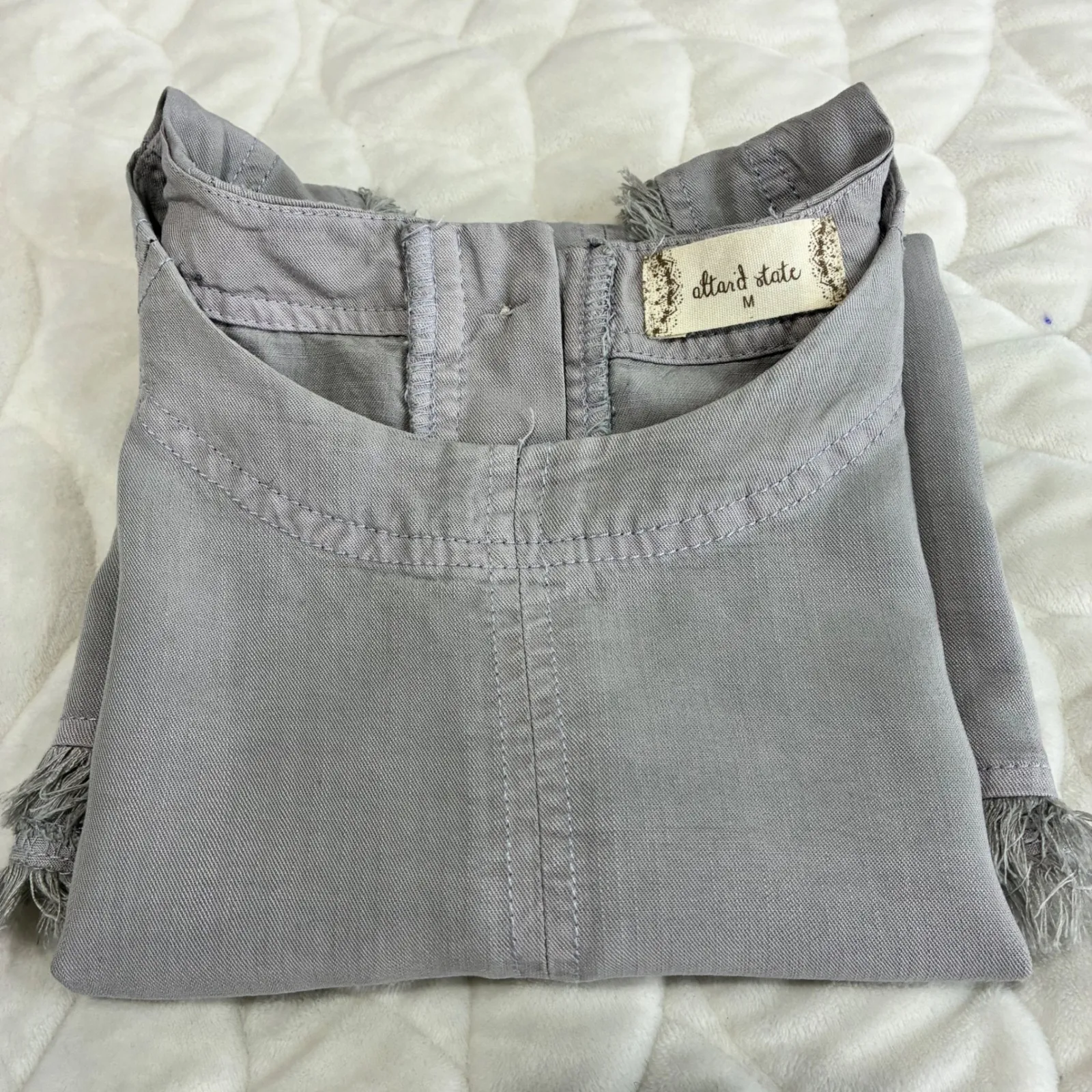 Altar'd State Gray Sleeveless Fringe Tank Top Women's‎ Medium Casual Cute - Image 5