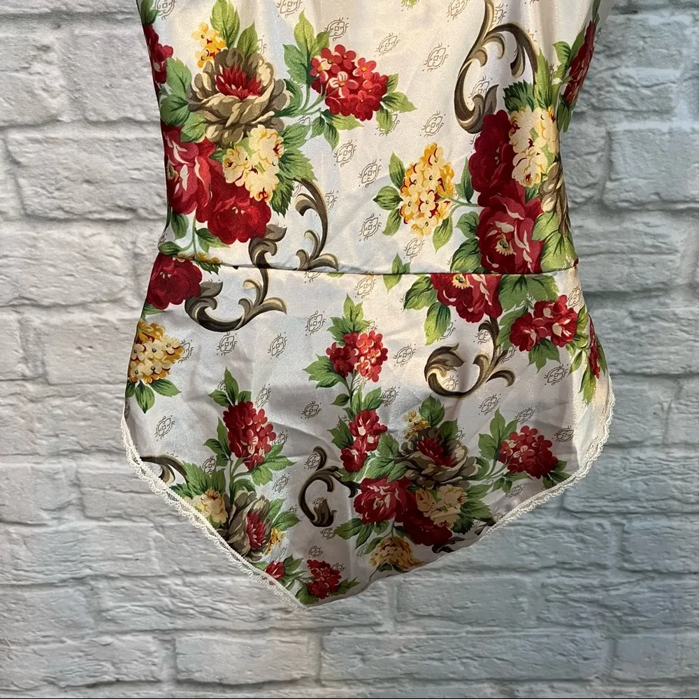 Vintage Lucie Ann II Petite OS Floral Lingerie bodysuit Red Size undefined - Image 10