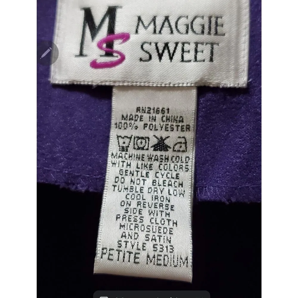 Maggie Sweet Women Purple Polyester Open Front Jacket, Top & Pant 3 Pc's Suit PM Size undefined - Image 13