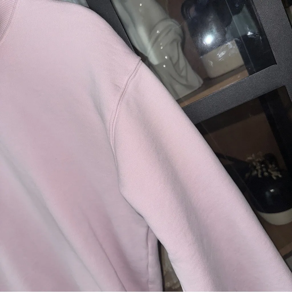 Aritzia TNA Cozy Sweatfleece Perfect Crewneck Sweatshirt cupid ribbed pullover - Image 7