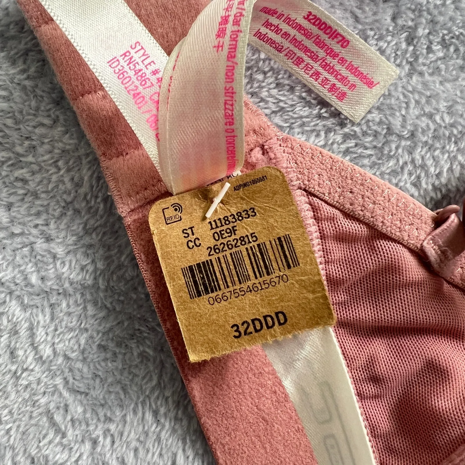 Victoria's Secret Love Pink Wireless Bra 32DDD Mauve Pink Lightly Lined Comfort Size undefined - Image 4