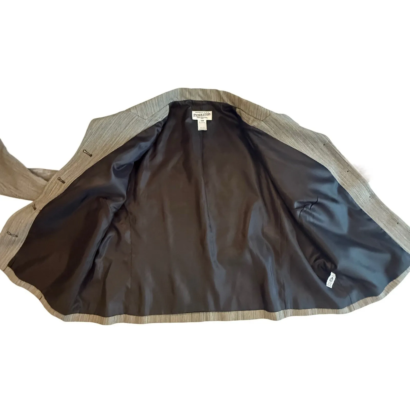 VTG Pendleton Gray Wool Blazer LUXE Old Money‎ USA Heritage Career Capsule 14 XL - Image 8