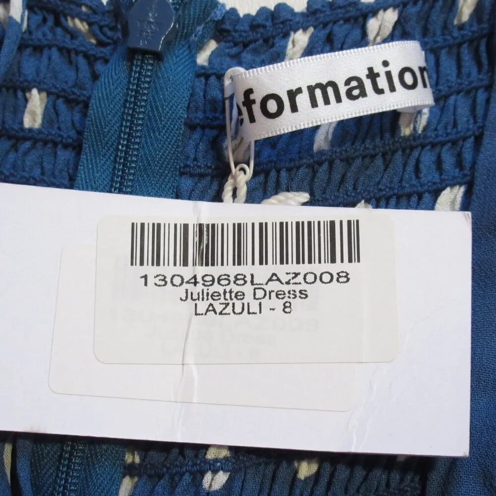 NWT Reformation Juliette Midi in Lazuli Blue Polka Dot Tie Straps Dress 8 - Image 3