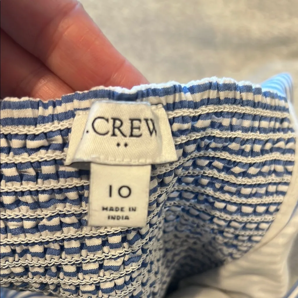 J. Crew blue and white striped  Maxi Dress with Red and Blue ricrac sz10‎ - Image 7